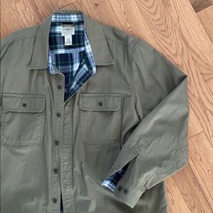 LLBean Flannel lined cargo button down